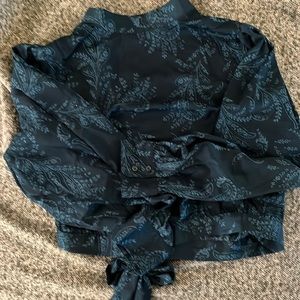 Banana Republic Cropped Open Back Blouse